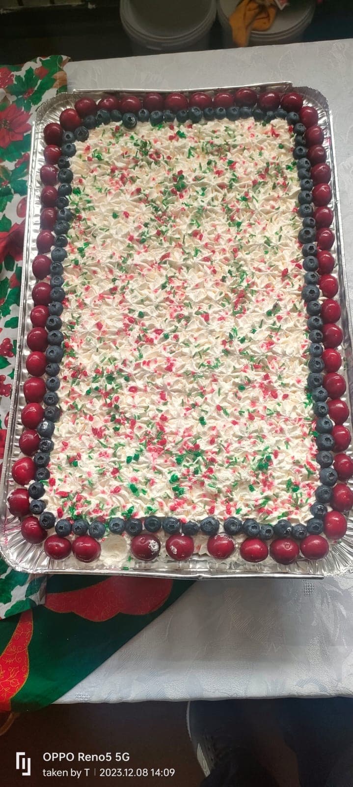 Celebration cake with berries